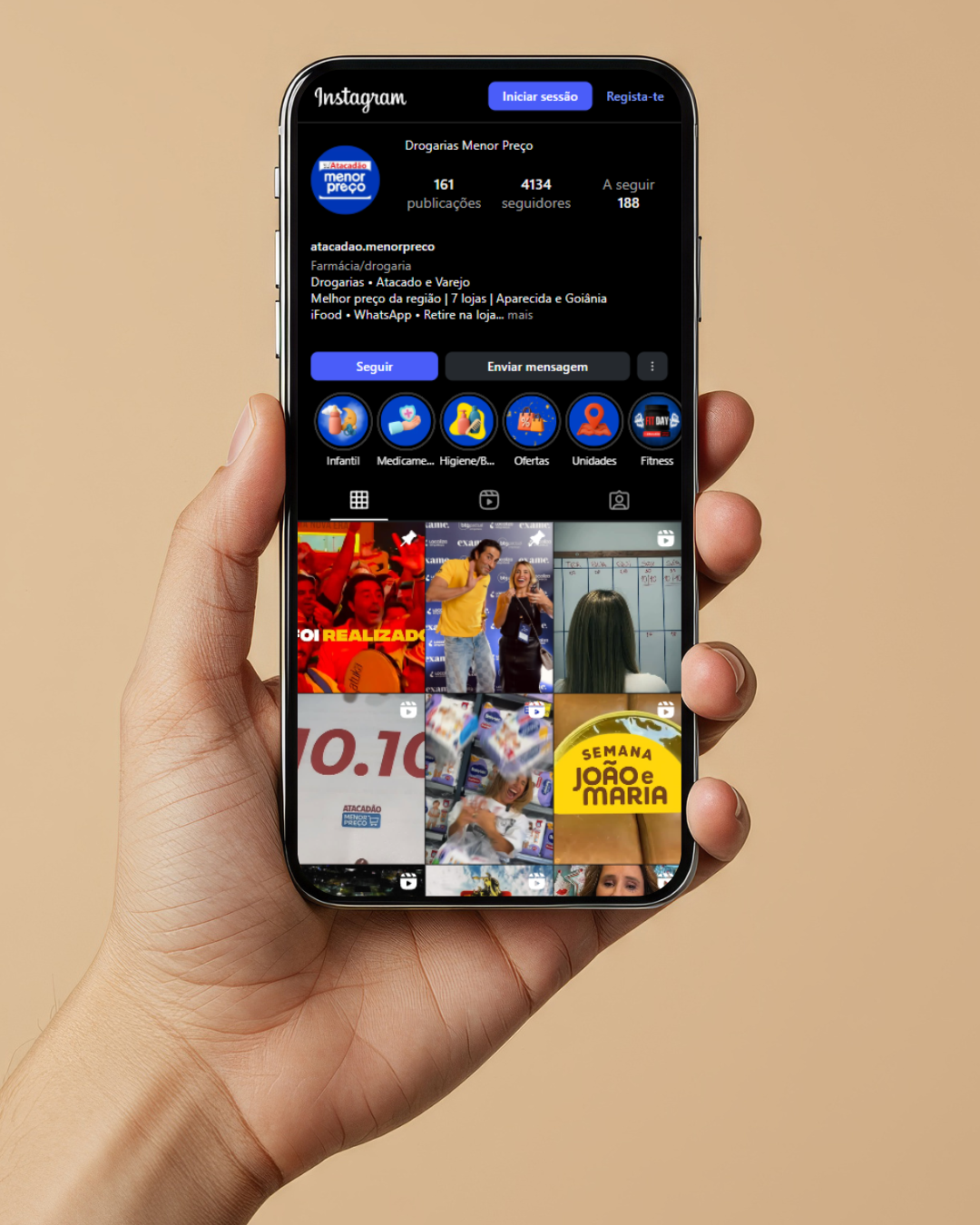 Tela do Instagram @atacadao.menorpreco